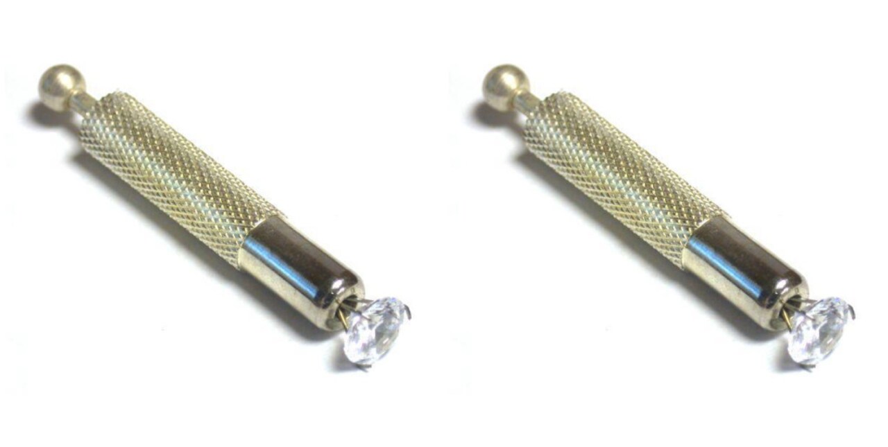 Diamond Gemologist Grip Tweezer Gem Bead Holder Tool 3 Prong 2" Long